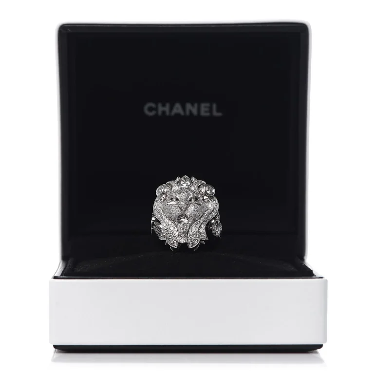 Chanel Sous Le Signe Du Lion Ring 18k White Gold Diamonds Ring 3