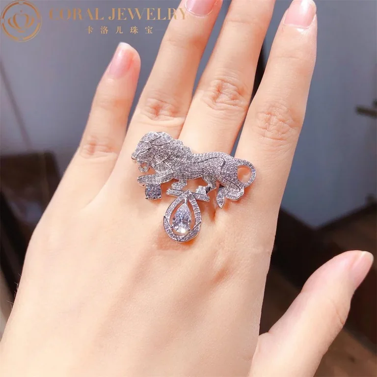 Chanel Sous Le Signe Du Lion L?esprit Du Lion Timeless Ring 18k White Gold Diamonds 5