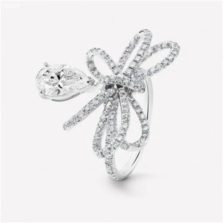 Chanel Ruban Ring 18k J4543 White Gold Center Diamond Diamonds 1