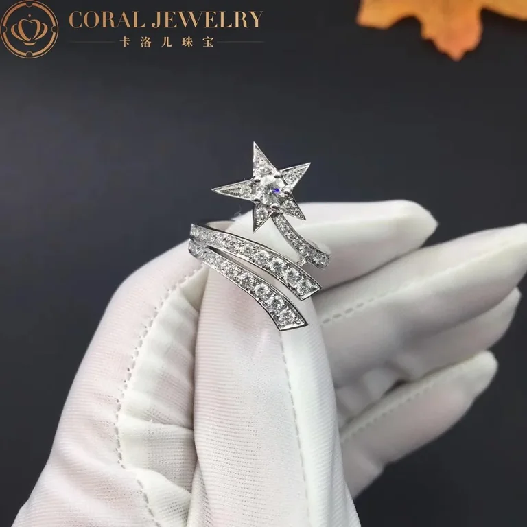 Chanel Comète Étoile Filante Diamonds J2581 Ring 18k White Gold 4