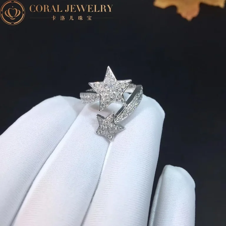 Chanel Comète Géode Ring J0387 18k White Gold Diamonds 4