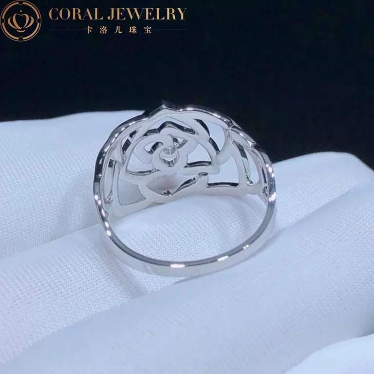 Chanel Camélia Ajouré Ring in White Gold and Diamonds Ring 3