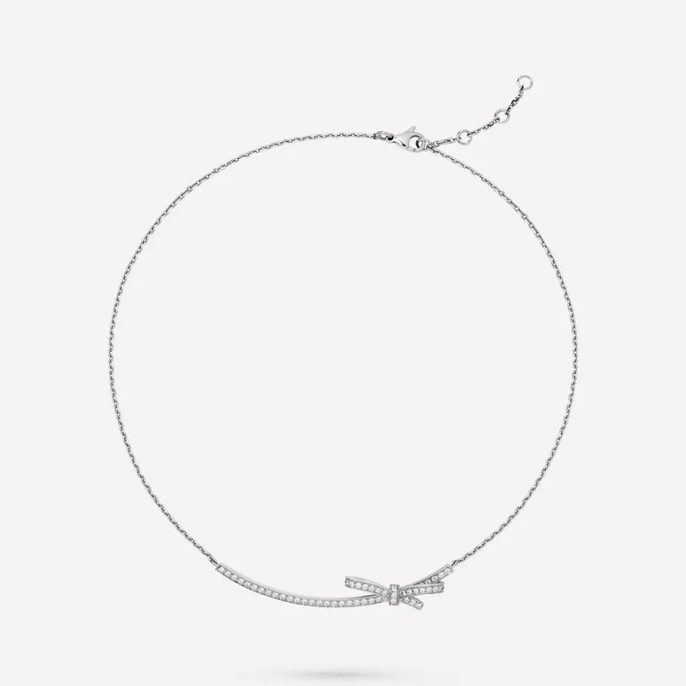 Chanel Ruban Necklace J11141 18k White Gold Diamonds 1