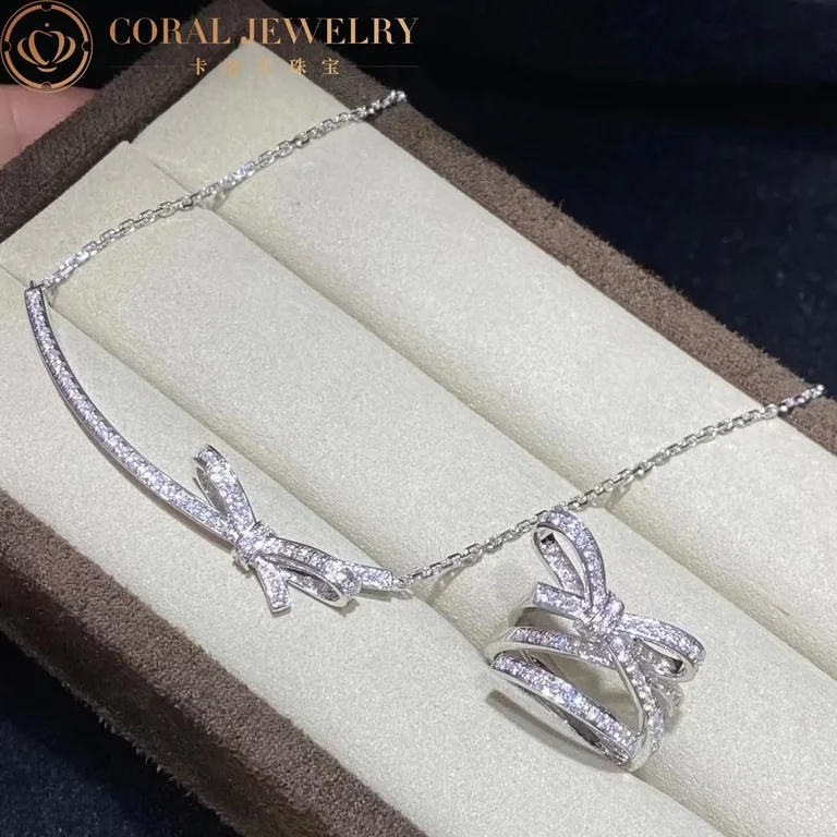 Chanel Ruban Necklace J11141 18k White Gold Diamonds 7