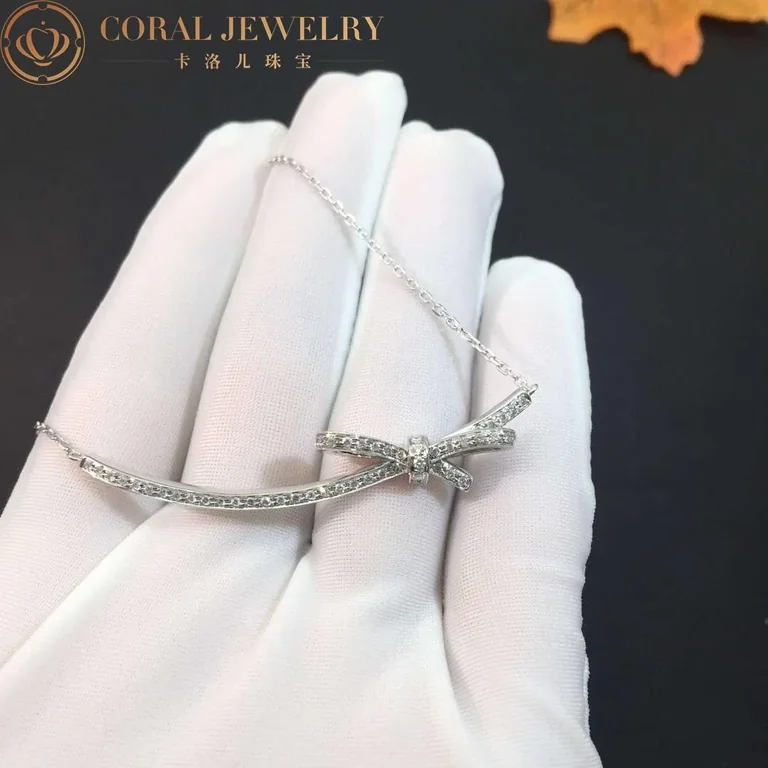 Chanel Ruban Necklace J11141 18k White Gold Diamonds 4