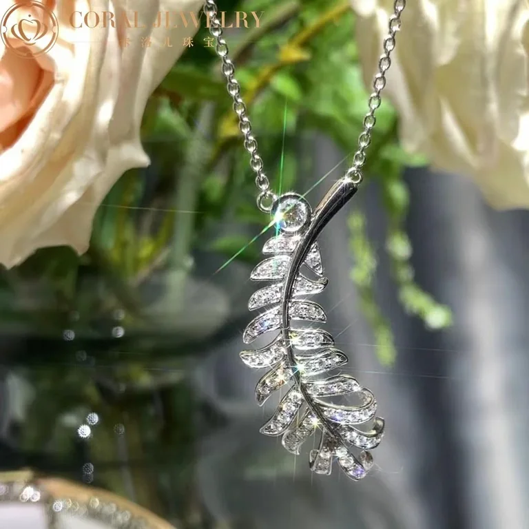 Chanel Plume De Chanel J4142 Necklace 18k White Gold Diamonds 3