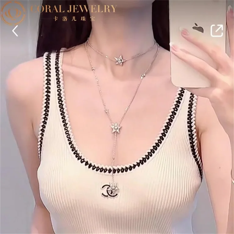 Chanel Les infinis de Comète J12128 Transformable Long Necklace 18k White Gold Diamonds 4