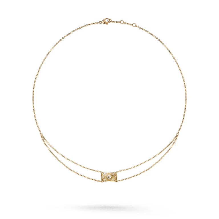 Chanel Coco Crush J11359 Necklace Quilted Motif 18k Yellow Gold Diamond 2