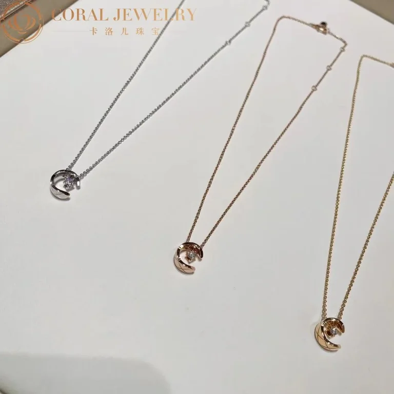 Chanel Coco Crush J12103 Necklace Quilted Motif 18k Yellow Gold Diamonds 2