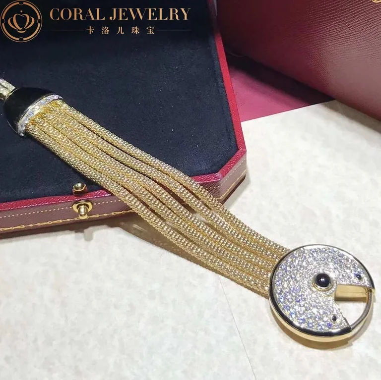 Cartier Amulette De N6705117 Cartier Bracelet Large Model Yellow Gold Diamonds Onyx 5