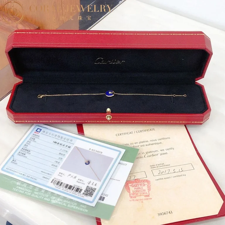 Cartier Amulette De B6046317 Cartier Bracelet XS Model Rose Gold Lapis Lazuli 4