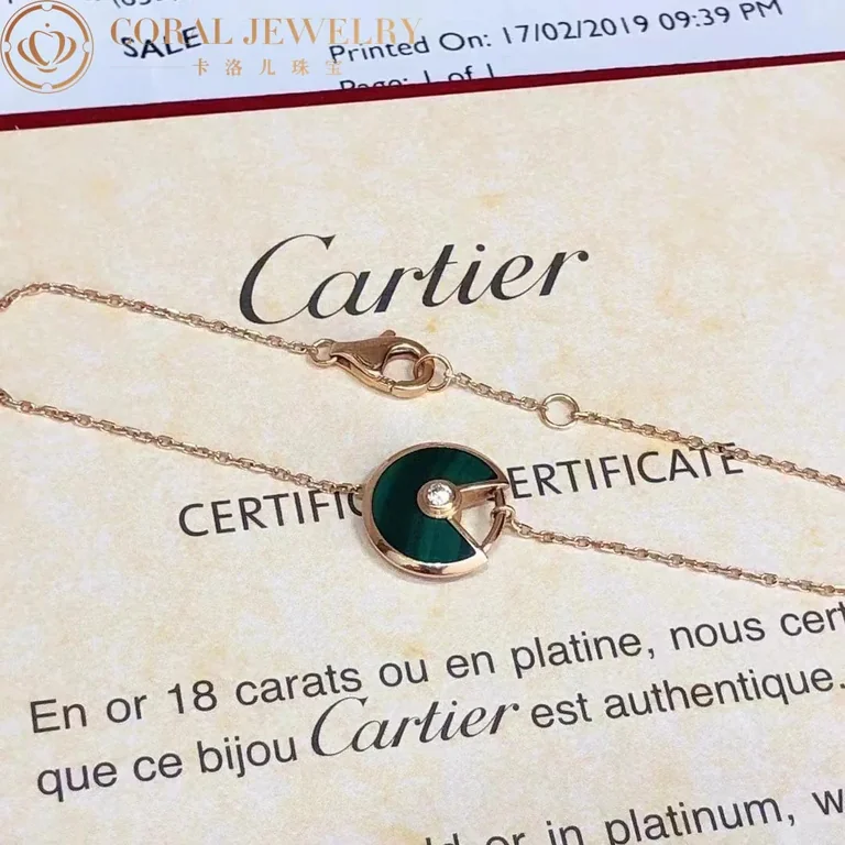 Cartier Amulette De B6047117 Cartier Bracelet XS Model Rose Gold Malachite 3