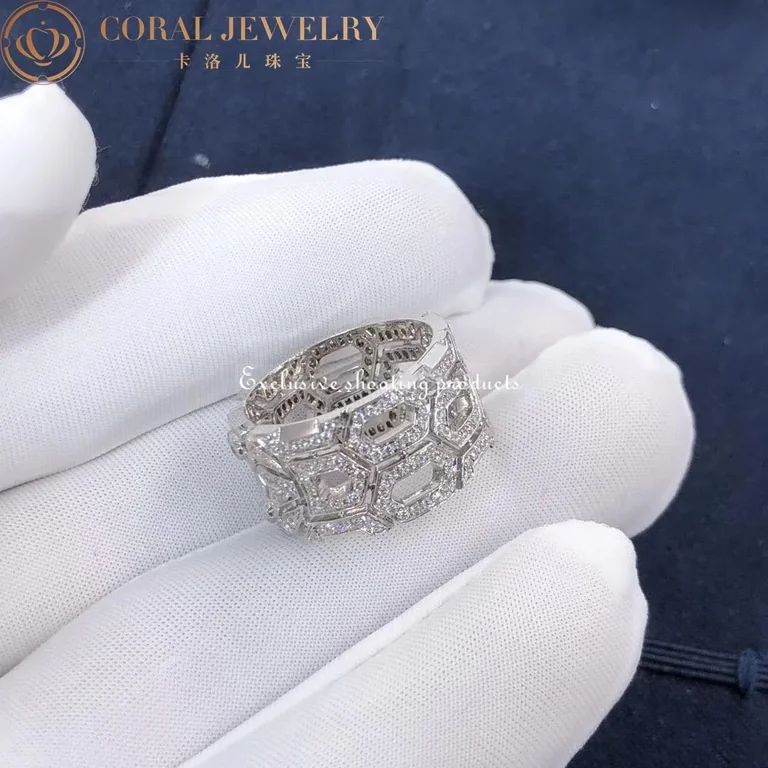 Bulgari AN857663 Serpenti Seduttori white Gold Diamond and Aquamarine Ring 3