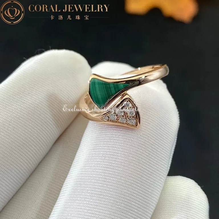 Bulgari Divas? Dream 356448 Ring Rose Gold Diamonds Malachite 5