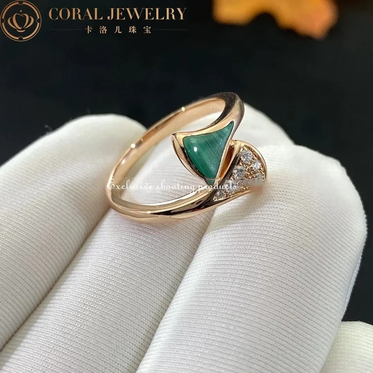 Bulgari Divas? Dream 356448 Ring Rose Gold Diamonds Malachite 3