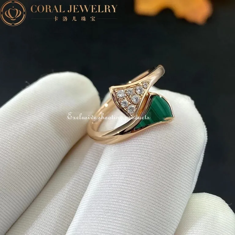 Bulgari Divas? Dream 356448 Ring Rose Gold Diamonds Malachite 2