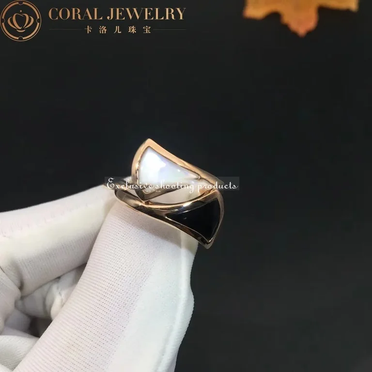 Bulgari Divas? Dream AN857049 Ring Rose Gold Mother Of Pearl & Onyx 4