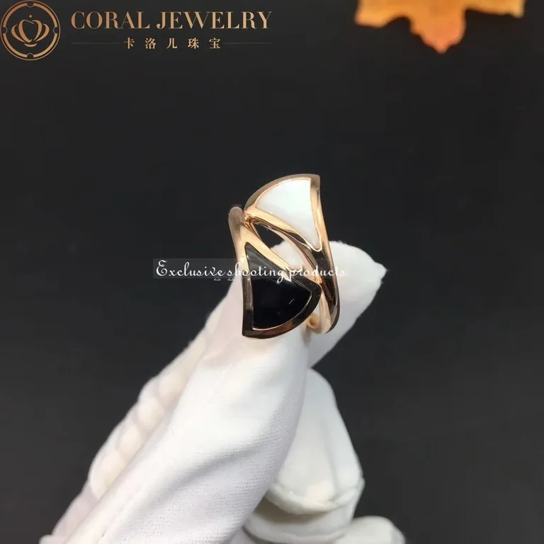 Bulgari Divas? Dream AN857049 Ring Rose Gold Mother Of Pearl & Onyx 3