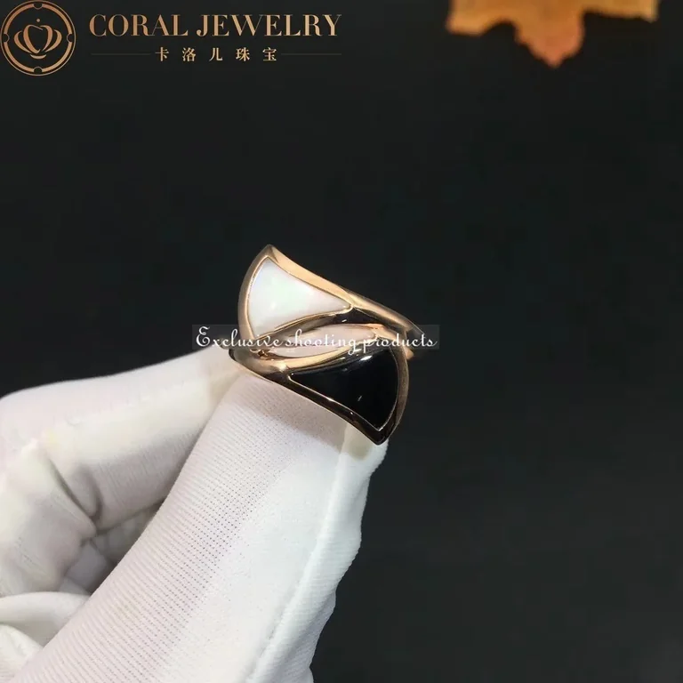 Bulgari Divas? Dream AN857049 Ring Rose Gold Mother Of Pearl & Onyx 2