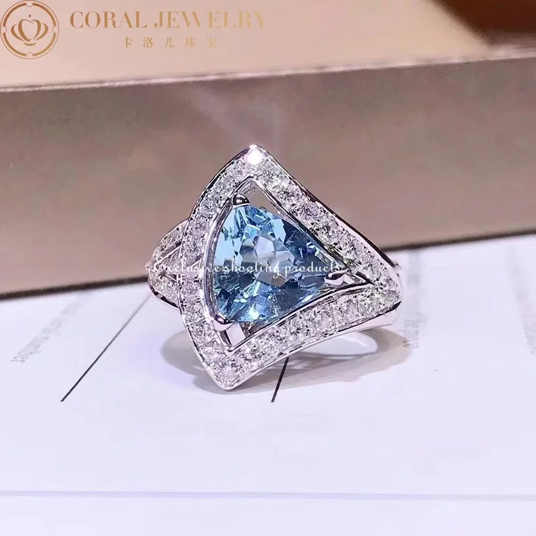 Bulgari Divas? Dream 354064 Ring White-gold Diamond and Aquamarine Ring 7