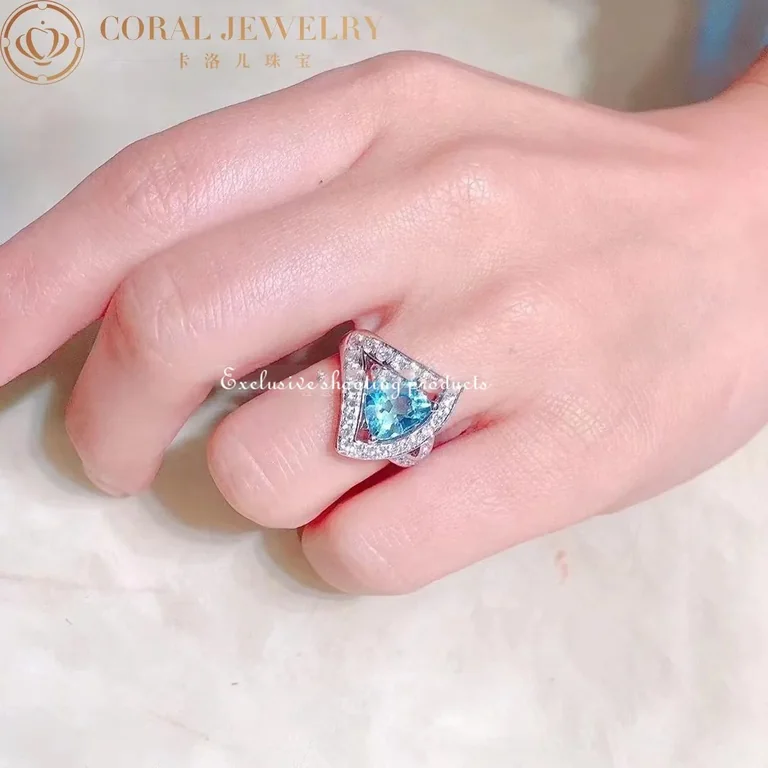 Bulgari Divas? Dream 354064 Ring White-gold Diamond and Aquamarine Ring 2