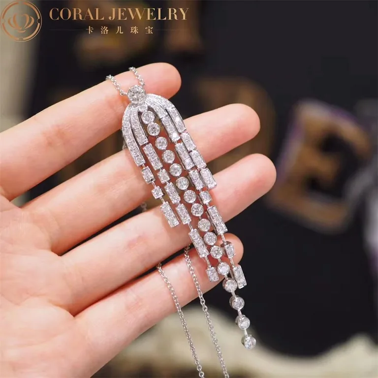 Chanel 1932 Frange swing J4121 Necklace 18k White Diamonds 5