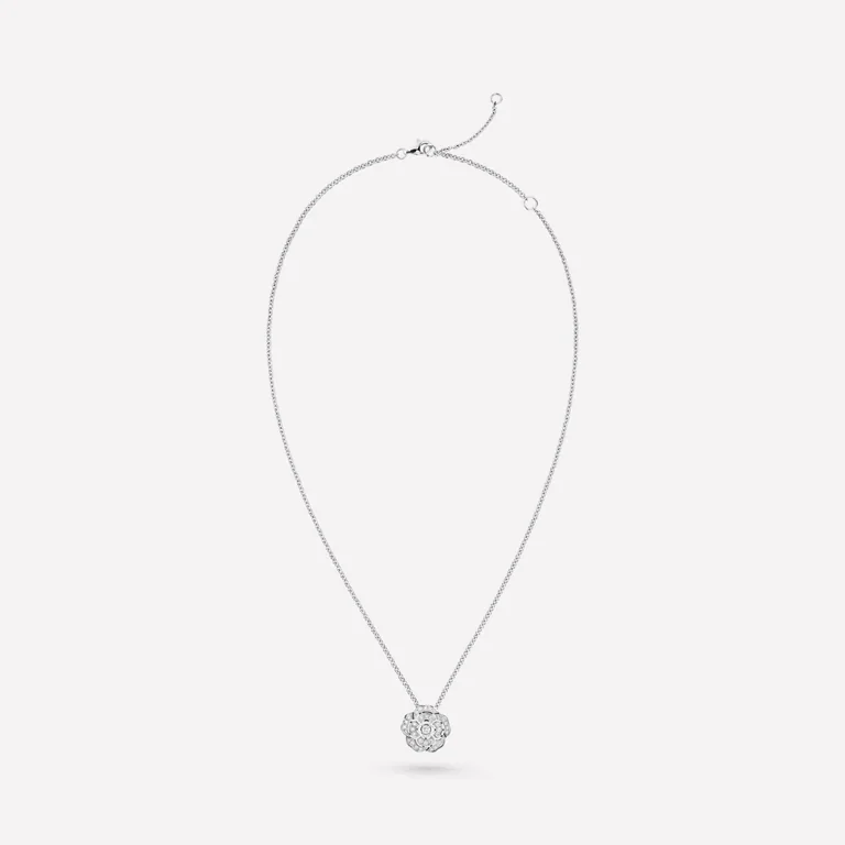 Chanel Bouton de Camélia J12071 Necklace 18k White Gold Diamonds 1