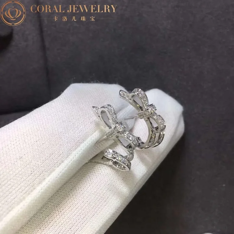 Chanel Ruban Earrings J11143 18k White Gold Diamonds 6