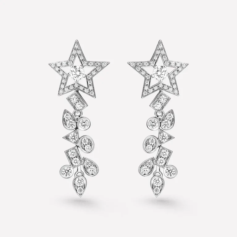 Chanel Comète Étoile Filante J4124 Earrings 18k White Gold Diamonds 1
