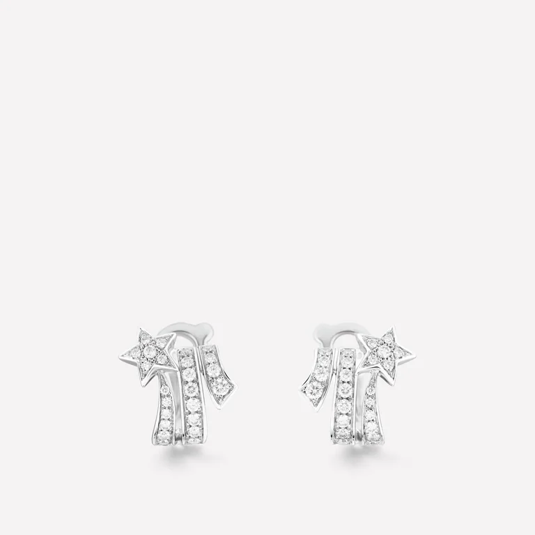 Chanel Comète Étoile Filante J10814 Earrings 18k White Gold Diamonds 1