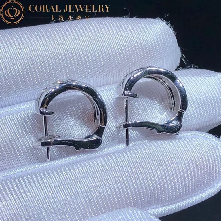Chanel Coco Crush J11135 Earrings Quilted Motif 18k White Gold Diamonds 4