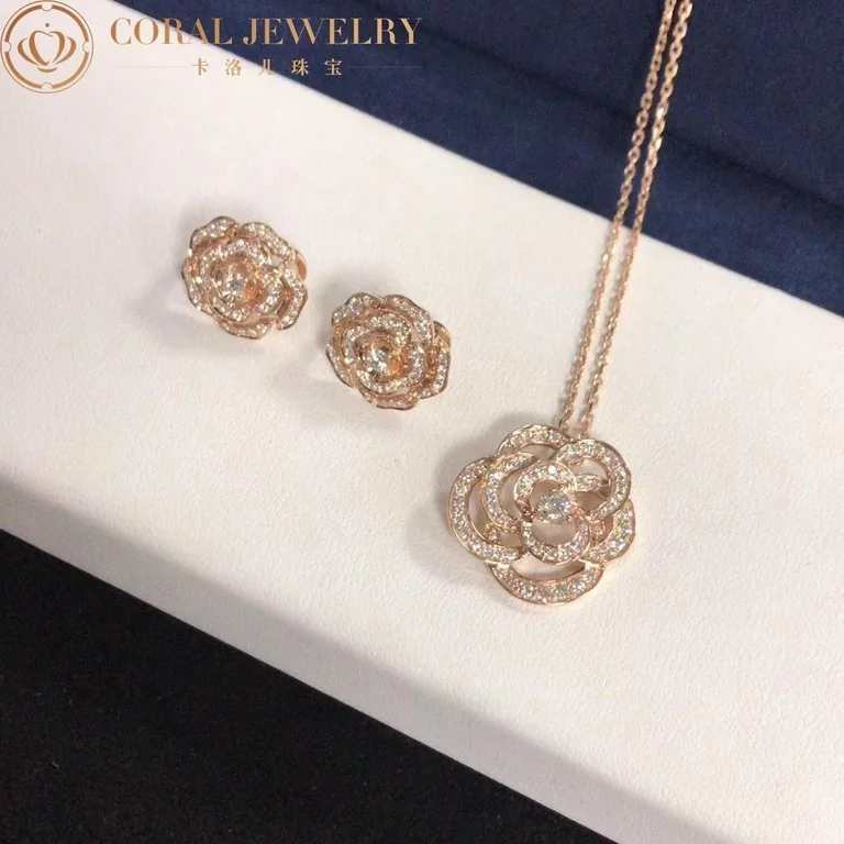 Chanel Bouton de Camélia J12038 Earrings 18k Yellow Gold Diamonds 5