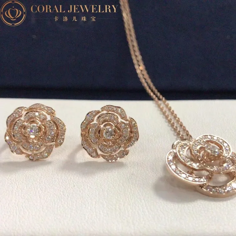 Chanel Bouton de Camélia J12038 Earrings 18k Yellow Gold Diamonds 3