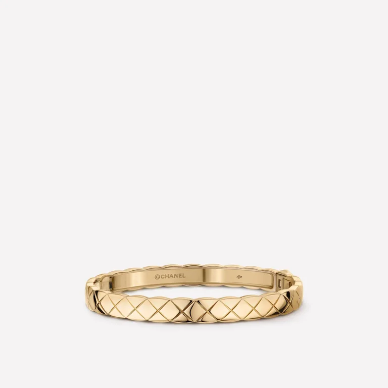 Chanel Coco Crush J11333 Bracelet Quilted Motif 18k Beige Gold 1
