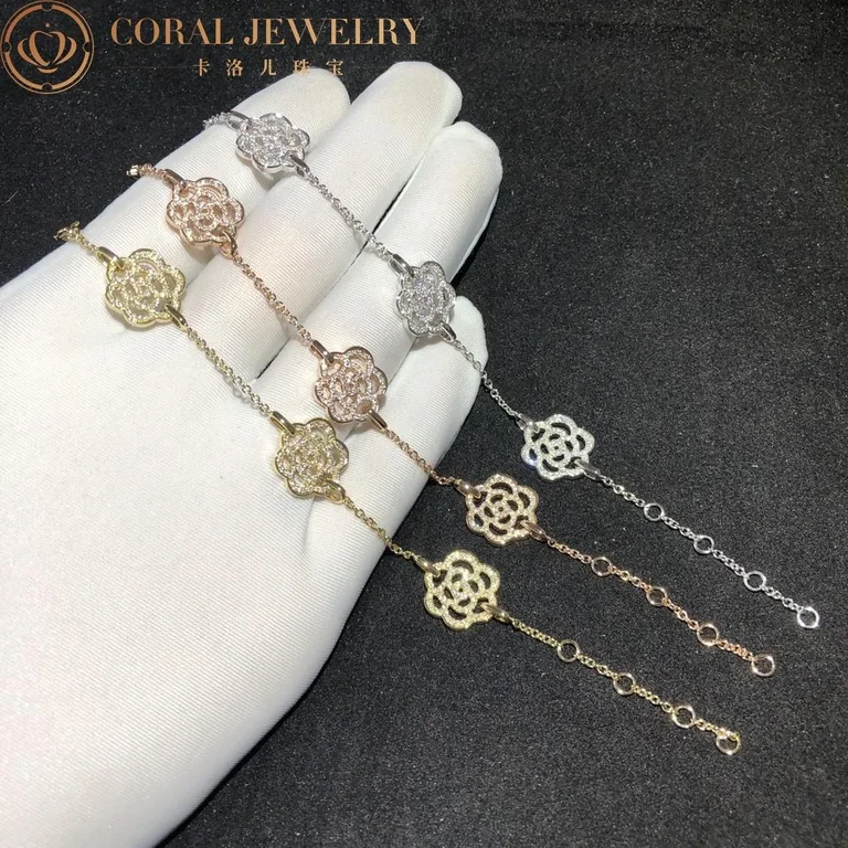 Chanel Camélias Ajourés J10578 Bracelet 18k White Gold Diamond 2