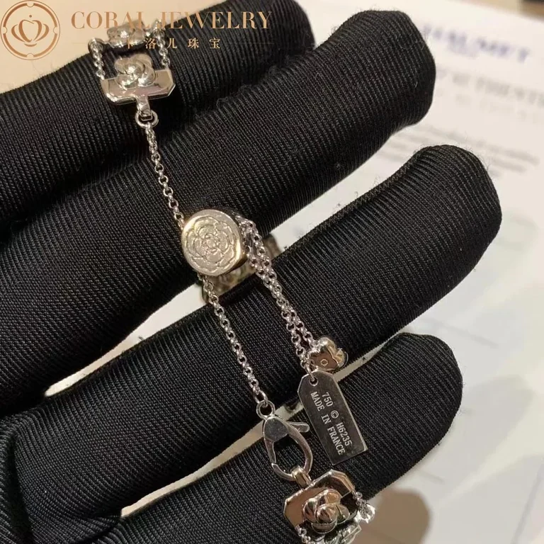 Chanel Bouton de Camélia J12065 Bracelet 18k White Gold Diamonds 3