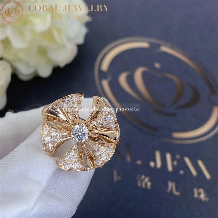 Bulgari Divas? Dream AN857078 Ring Rose Gold Diamonds Ring 6