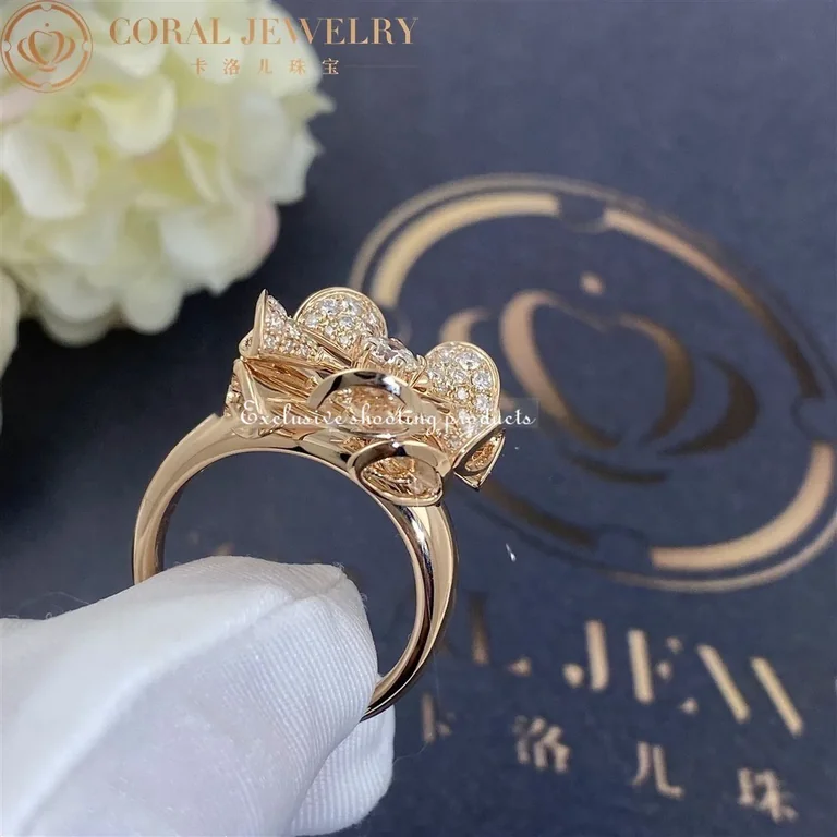 Bulgari Divas? Dream AN857078 Ring Rose Gold Diamonds Ring 5
