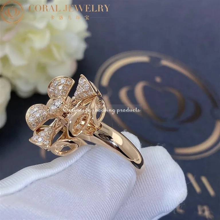 Bulgari Divas? Dream AN857078 Ring Rose Gold Diamonds Ring 4