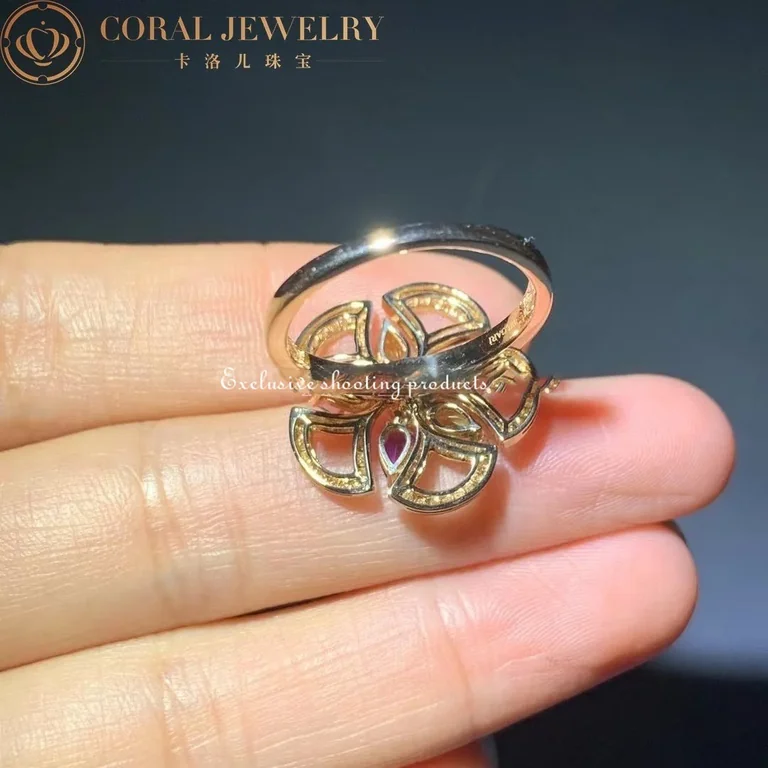 Bulgari Divas? Dream 355819 Ring Rose Gold Diamonds Amethyst Peridot Pink Tourmaline 2