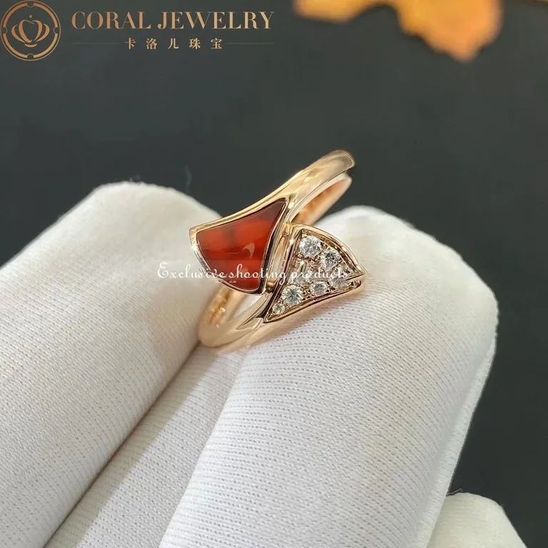 Bulgari Divas? Dream AN858645 Ring Rose Gold Diamonds Carnelian 4