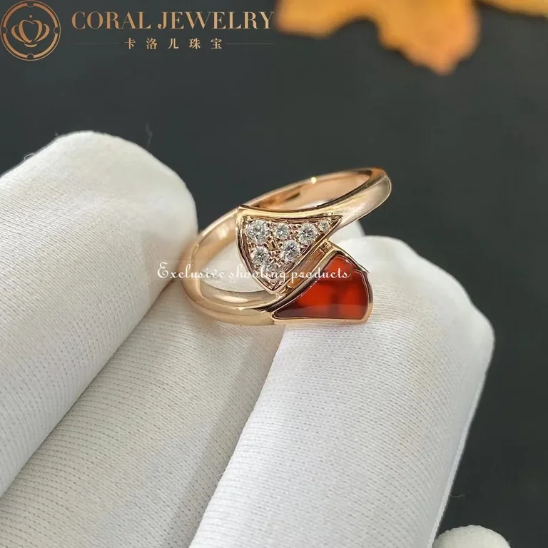 Bulgari Divas? Dream AN858645 Ring Rose Gold Diamonds Carnelian 3