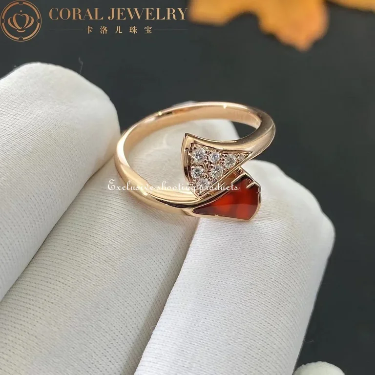 Bulgari Divas? Dream AN858645 Ring Rose Gold Diamonds Carnelian 2