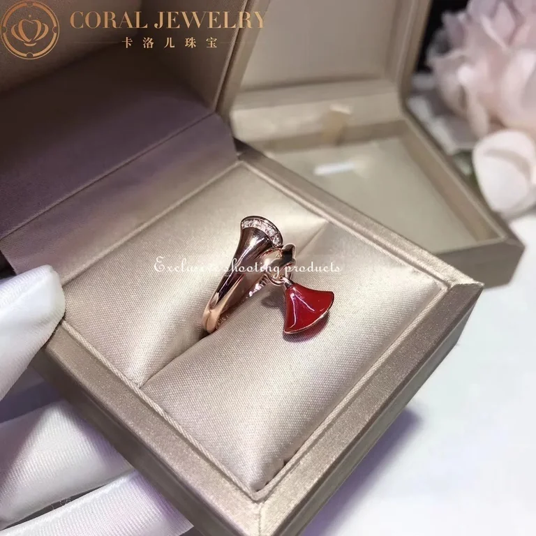 Bulgari Divas? Dream AN857404 Ring Rose Gold Diamond & Carnelian 6