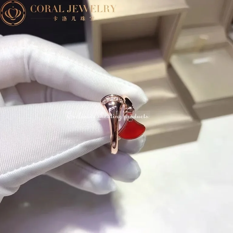 Bulgari Divas? Dream AN857404 Ring Rose Gold Diamond & Carnelian 5