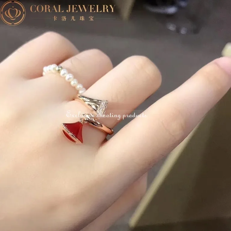 Bulgari Divas? Dream AN857404 Ring Rose Gold Diamond & Carnelian 4