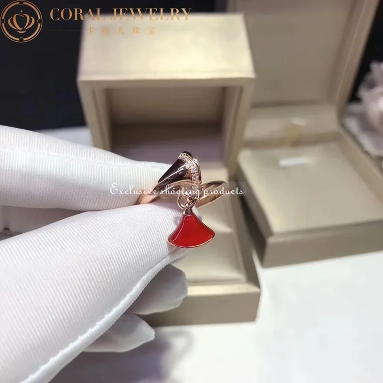 Bulgari Divas? Dream AN857404 Ring Rose Gold Diamond & Carnelian 2