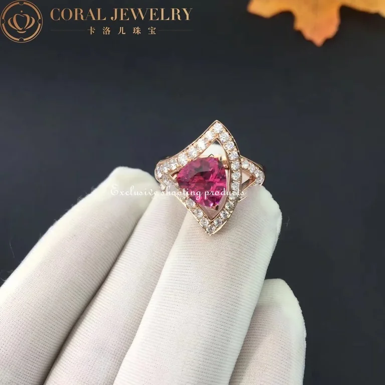 Bulgari Divas? Dream AN858124 Ring Rose Gold Diamond & Pink Tourmaline 5