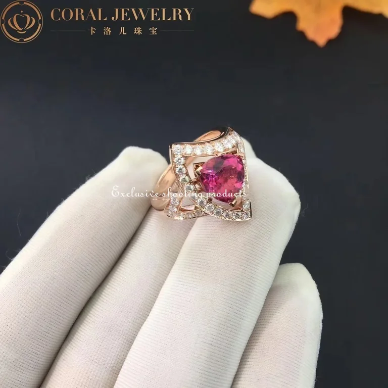 Bulgari Divas? Dream AN858124 Ring Rose Gold Diamond & Pink Tourmaline 3
