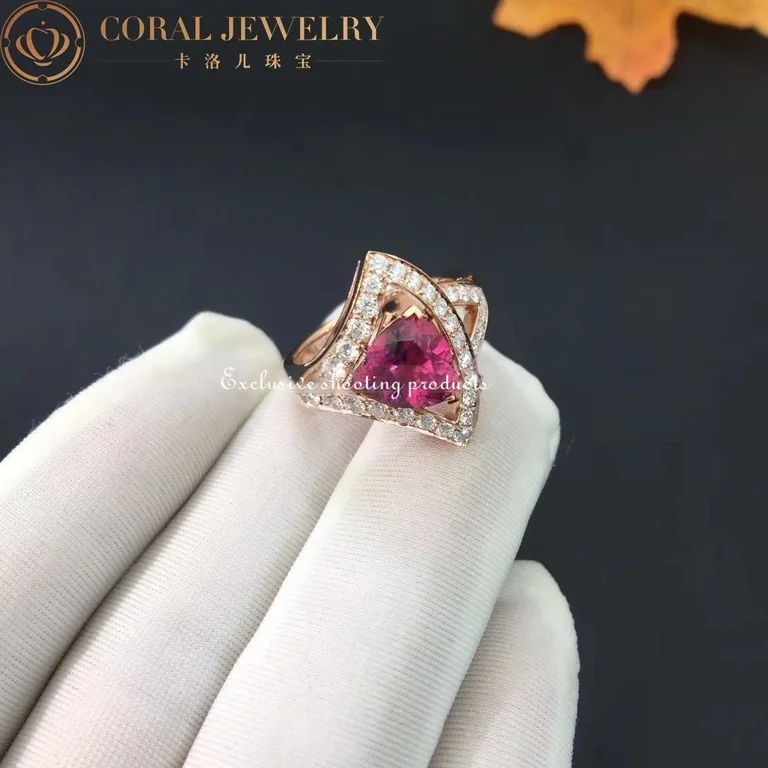 Bulgari Divas? Dream AN858124 Ring Rose Gold Diamond & Pink Tourmaline 2